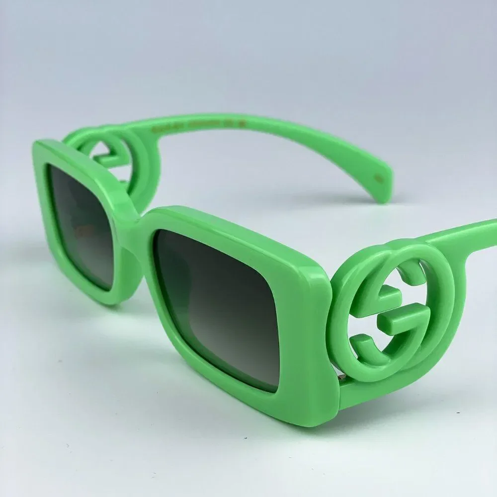 SALE! NEW Gucci GG1325S 004 Green Gradient Rectangle Unisex Sunglasses